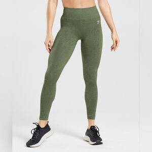 GYMSHARK ADAPT ANIMAL SEAMLESS LEGGINGS S IN Willow Green/Core Olive NWT in pack